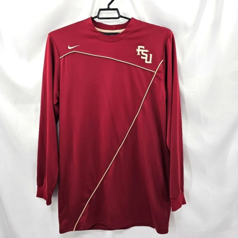 Vtg Nike Team FSU Mens L +2Tall Burgundy Pullover Shirt Florida State Seminoles.